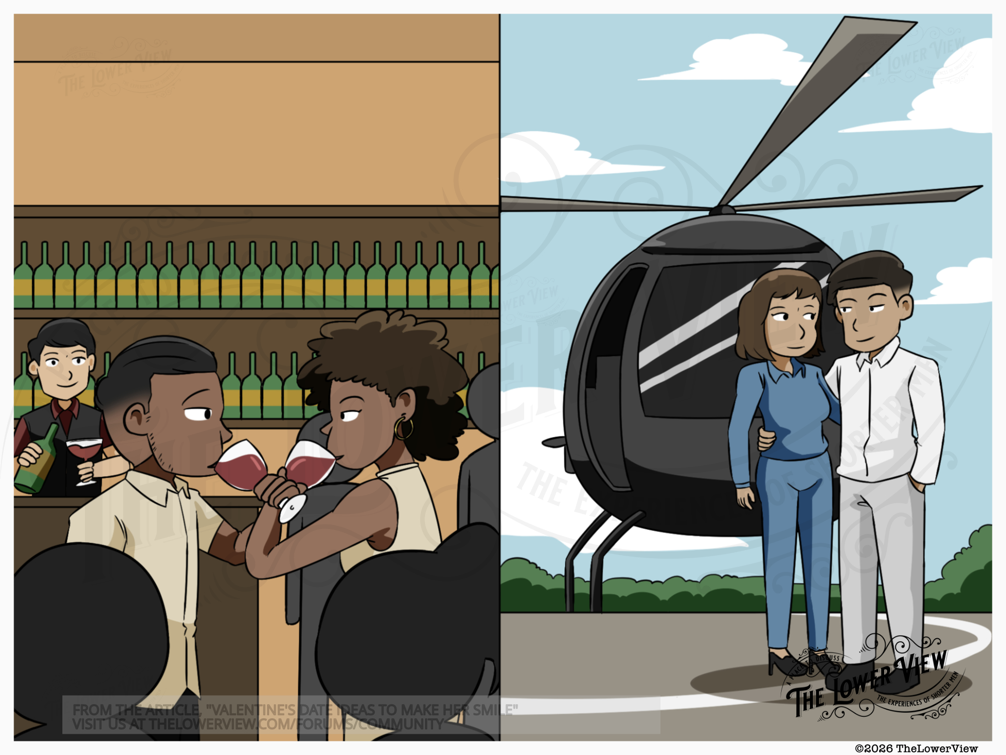 Valentine's Day Date Ideas: A Shorter Man's Guide | Helicopter Rides And Wine Tastings